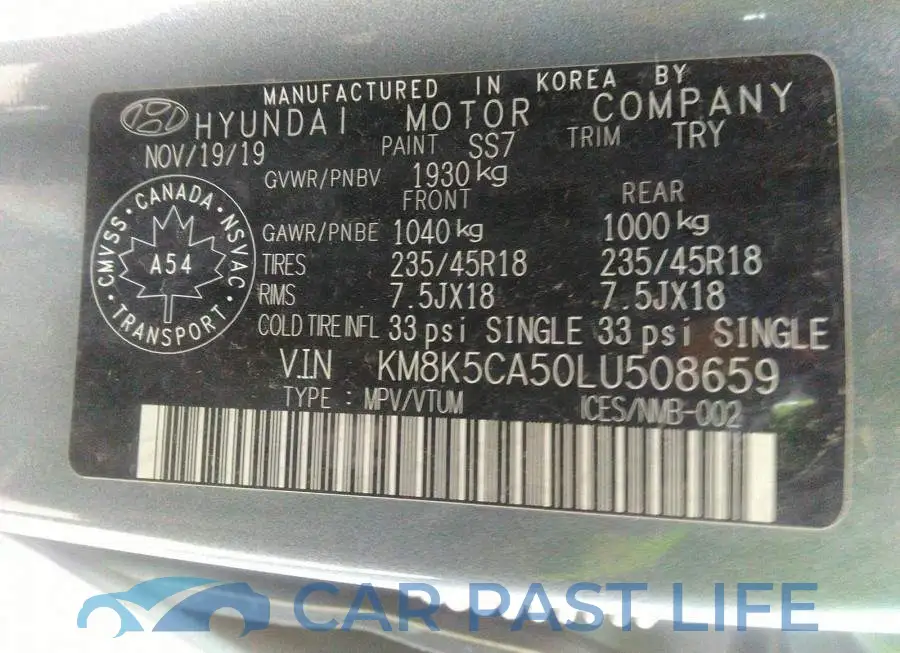 KM8K5CA50LU508659# 9