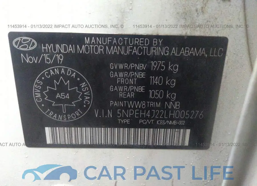 5NPEH4J22LH005276# 9