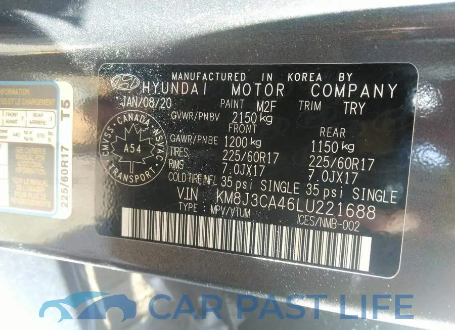KM8J3CA46LU221688# 9