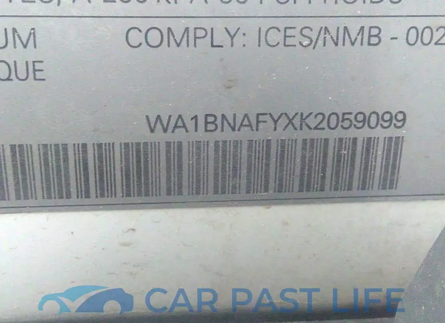 WA1BNAFYXK2059099# 9