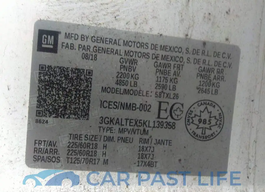 3GKALTEX5KL139358# 9