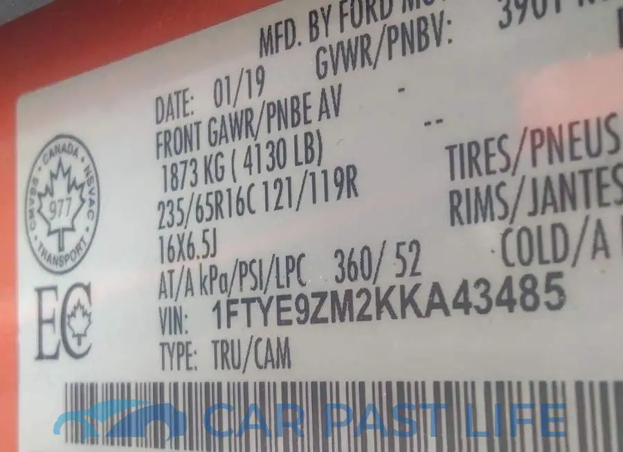 1FTYE9ZM2KKA43485# 9
