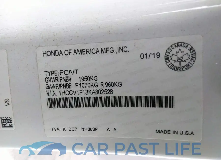 1HGCV1F13KA802528# 9