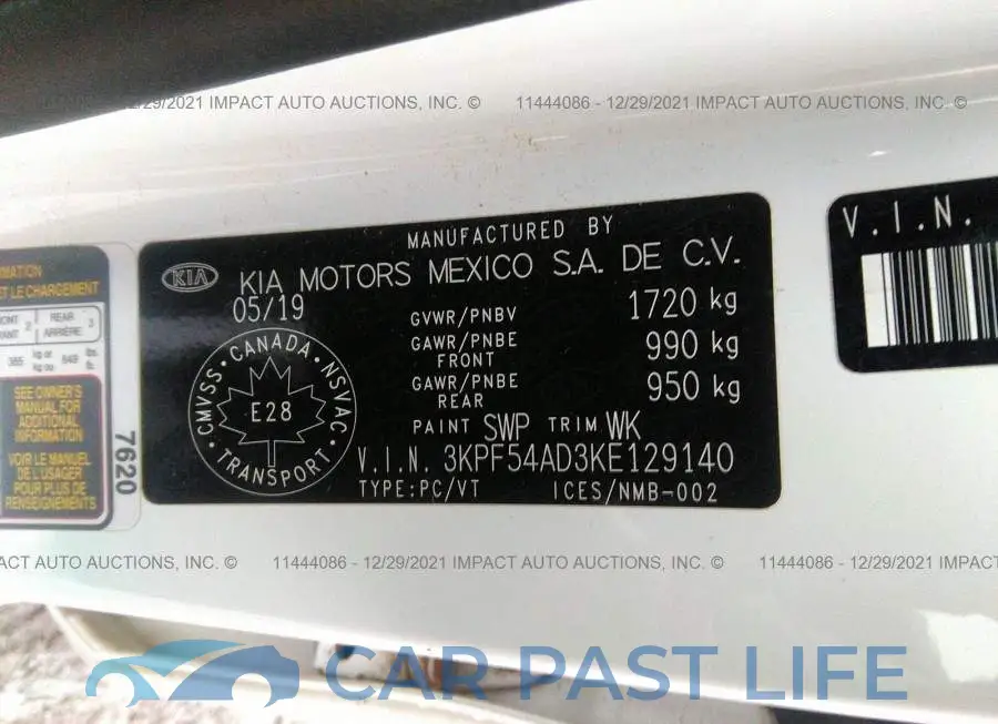 3KPF54AD3KE129140# 9