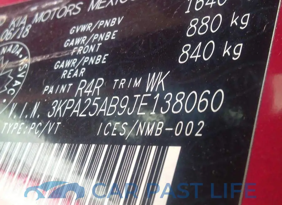 3KPA25AB9JE138060# 9