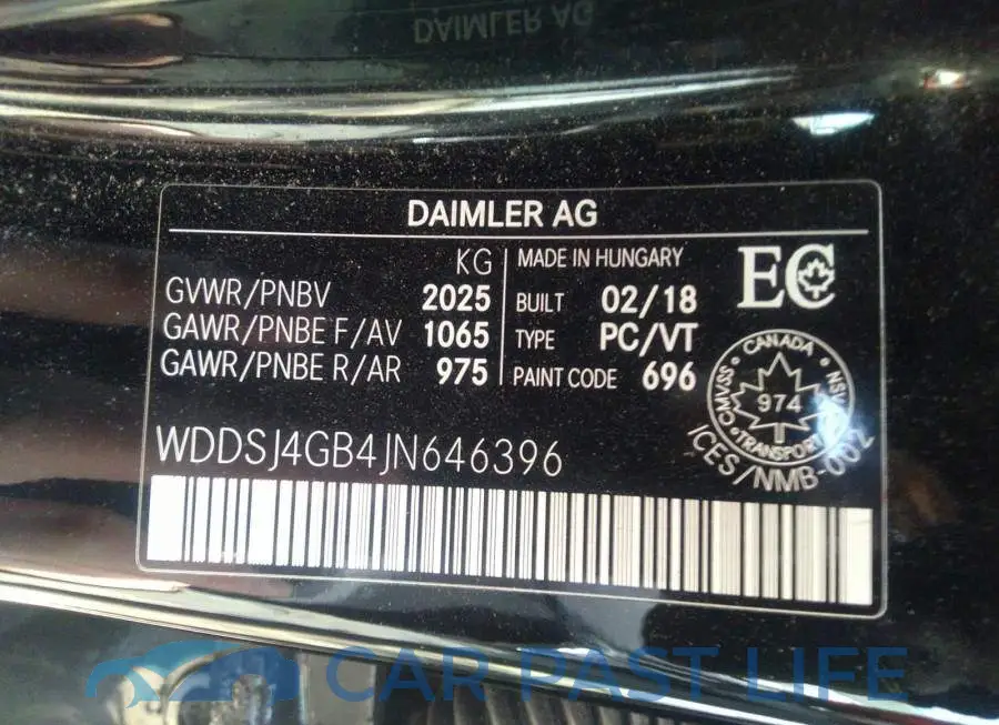 WDDSJ4GB4JN646396# 9