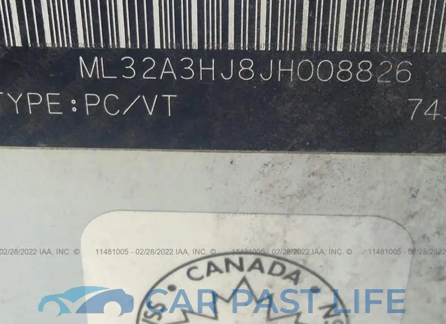 ML32A3HJ8JH008826# 9