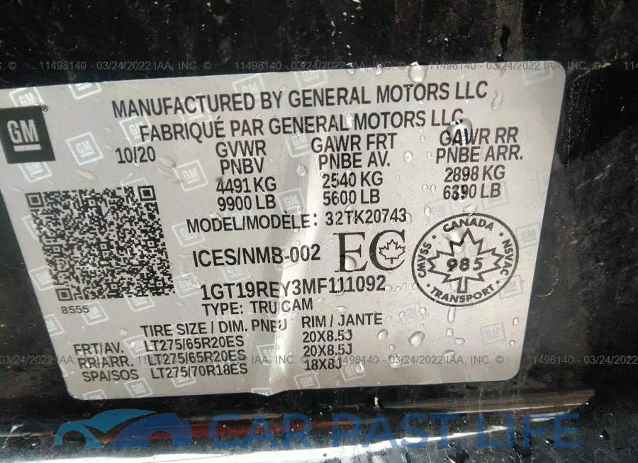 1GT19REY3MF111092# 9