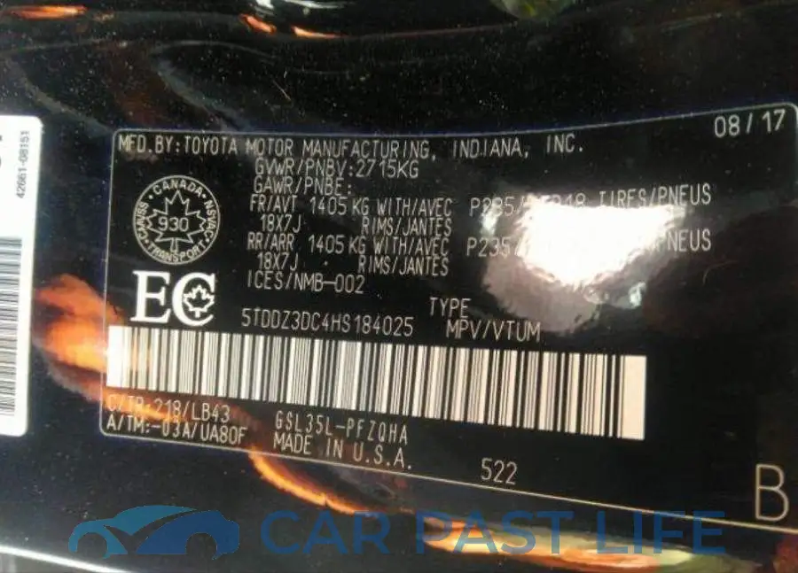 5TDDZ3DC4HS184025# 10
