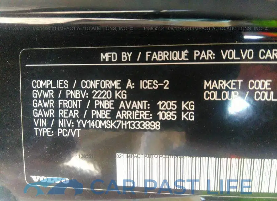 YV140MSK7H1333898# 9
