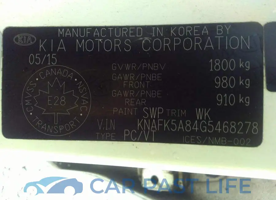 KNAFK5A84G5468278# 9