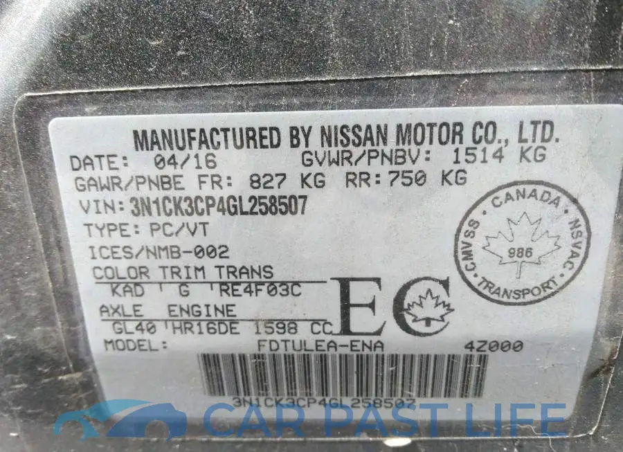3N1CK3CP4GL258507# 9