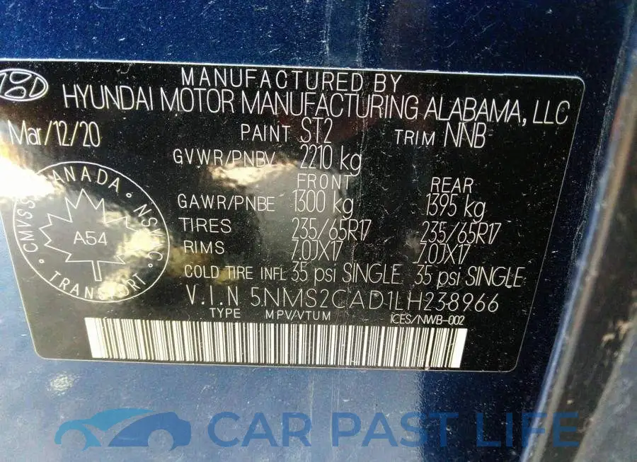 5NMS2CAD1LH238966# 9