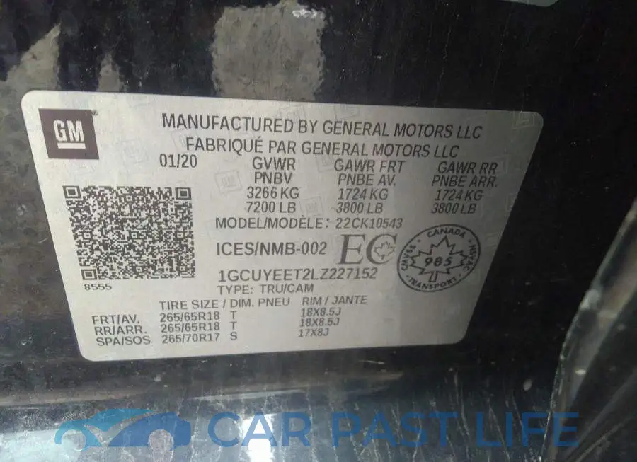 1GCUYEET2LZ227152# 9