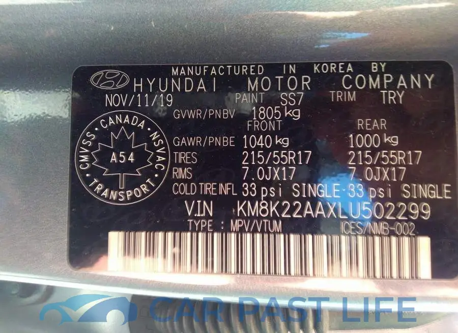 KM8K22AAXLU502299# 9