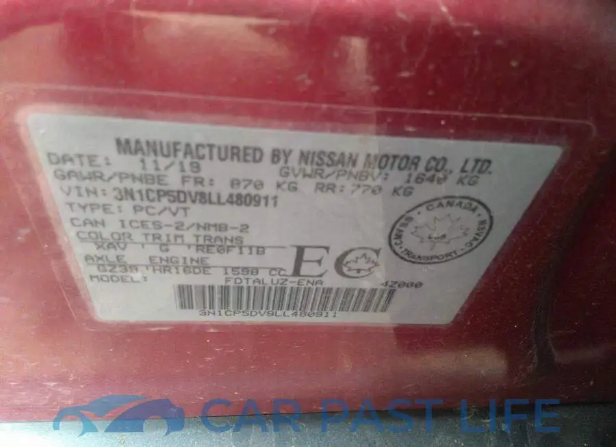 3N1CP5DV8LL480911# 9