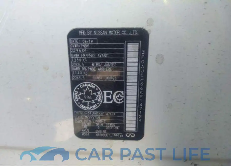 3PCAJ5M36KF147124# 10