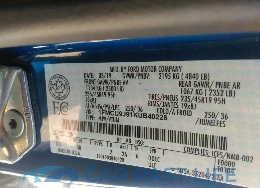 1FMCU9J91KUB40228# 9