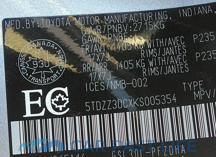 5TDZZ3DCXKS005354# 9