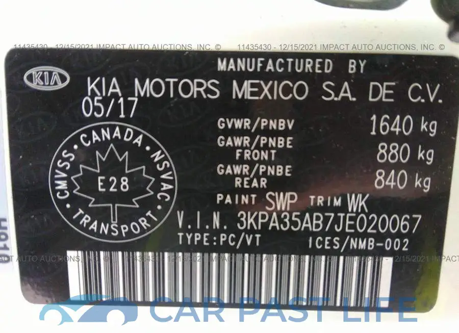3KPA35AB7JE020067# 9