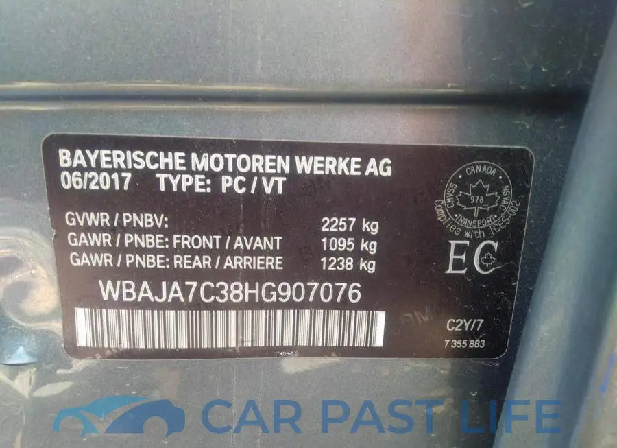 WBAJA7C38HG907076# 9