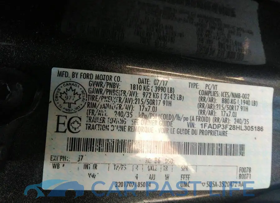 1FADP3F28HL305186# 9