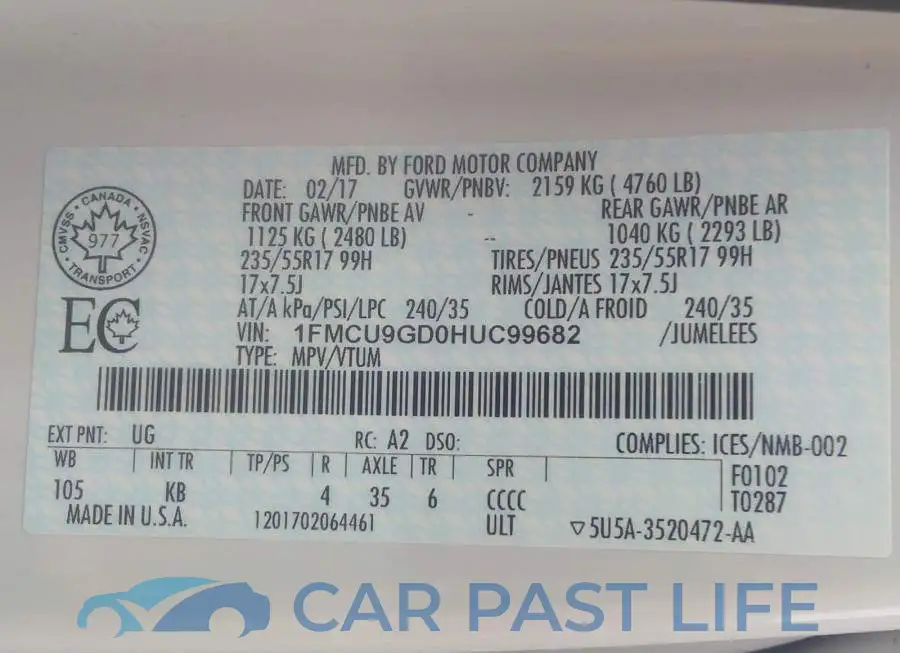 1FMCU9GD0HUC99682# 9