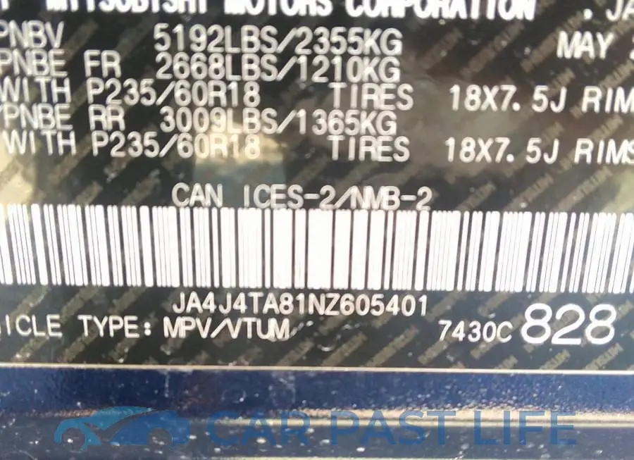 JA4J4TA81NZ605401# 9