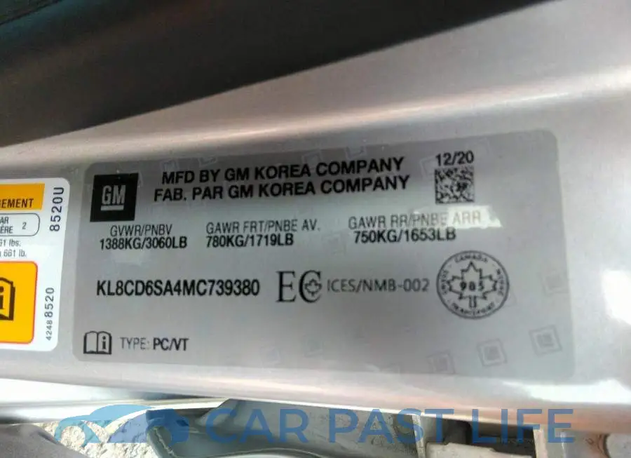 KL8CD6SA4MC739380# 9