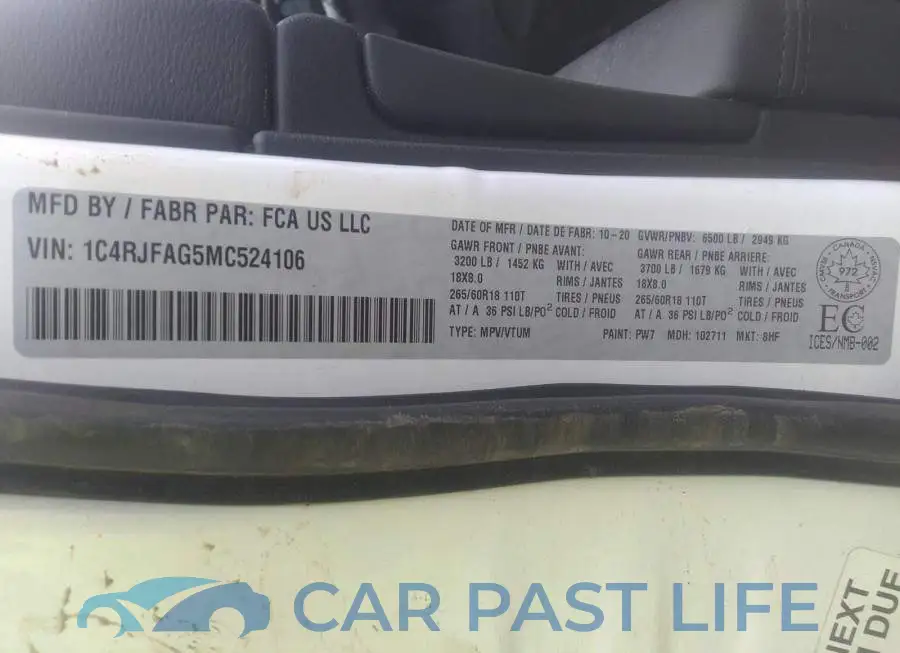 1C4RJFAG5MC524106# 9