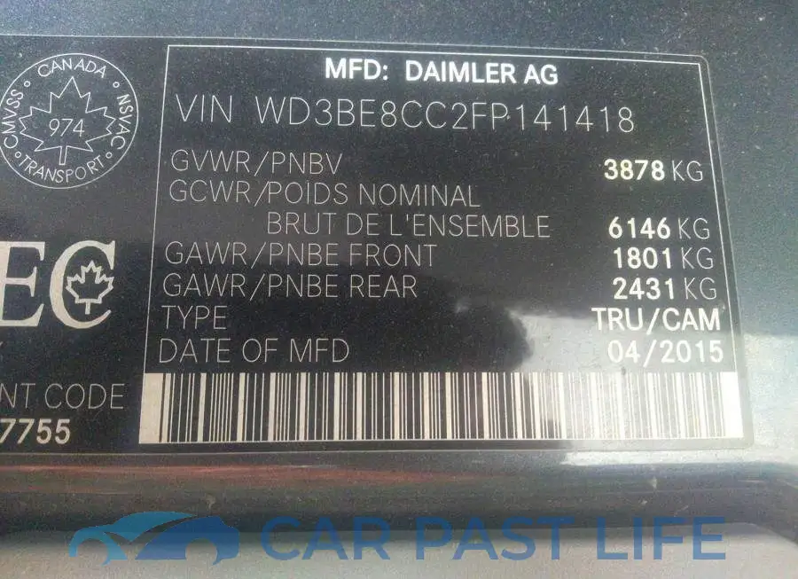 WD3BE8CC2FP141418# 9