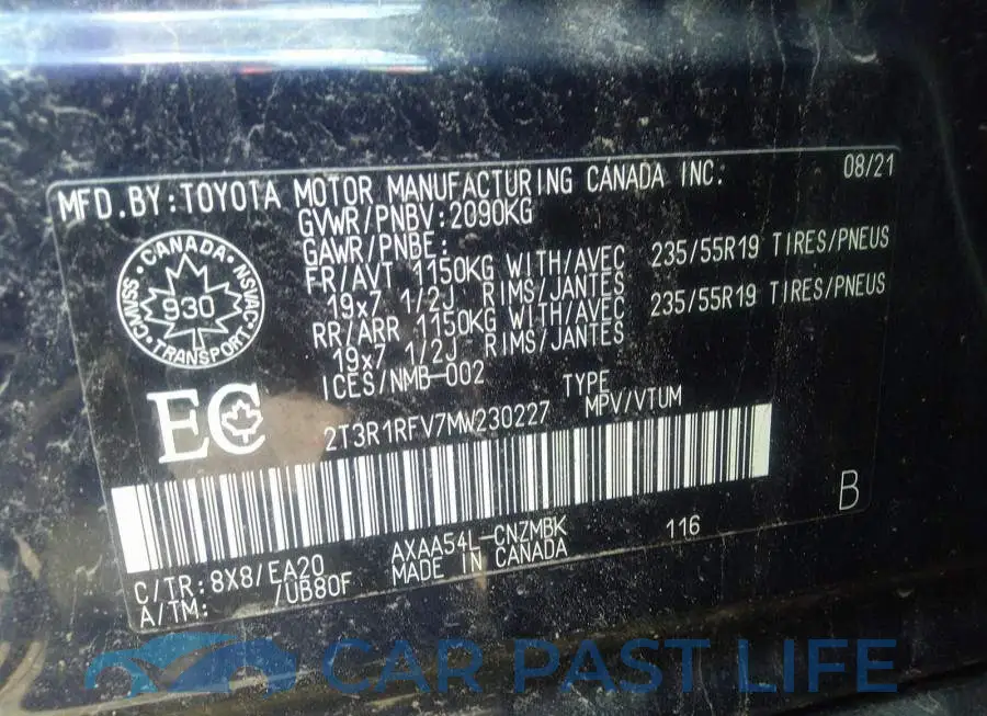 2T3R1RFV7MW230227# 9