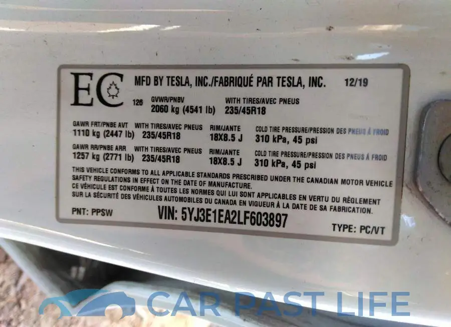 5YJ3E1EA2LF603897# 9