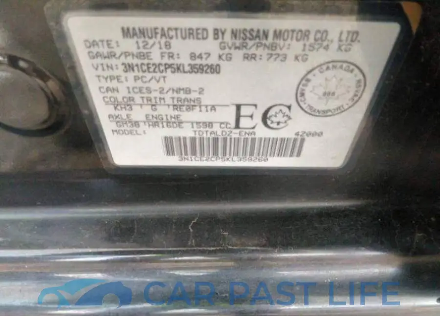 3N1CE2CP5KL359260# 10