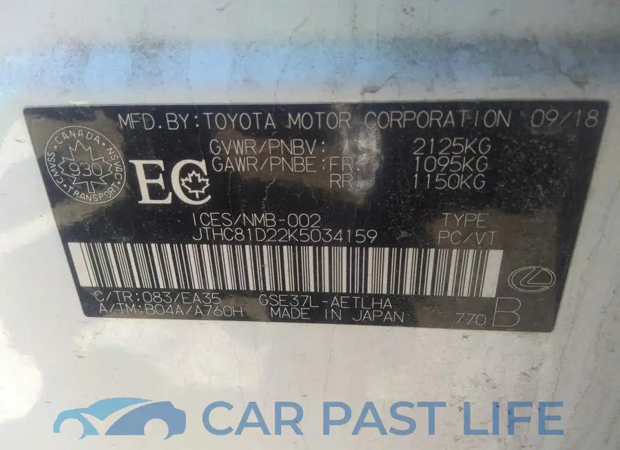 JTHC81D22K5034159# 9