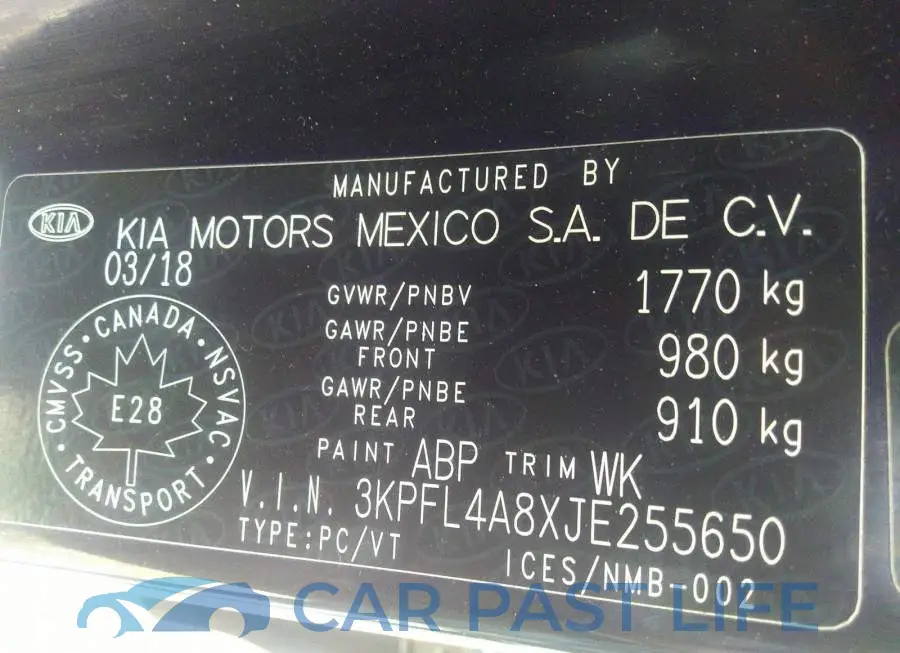 3KPFL4A8XJE255650# 9