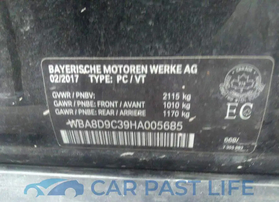 WBA8D9C39HA005685# 9