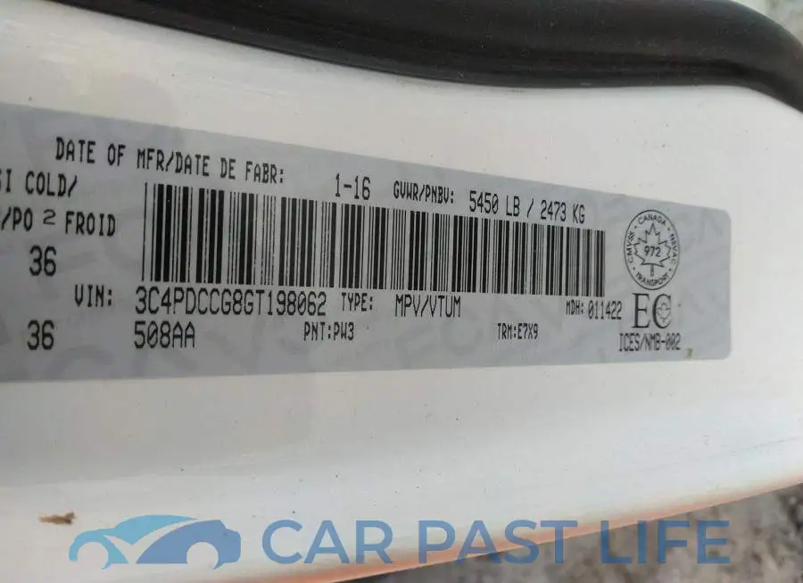 3C4PDCCG8GT198062# 9