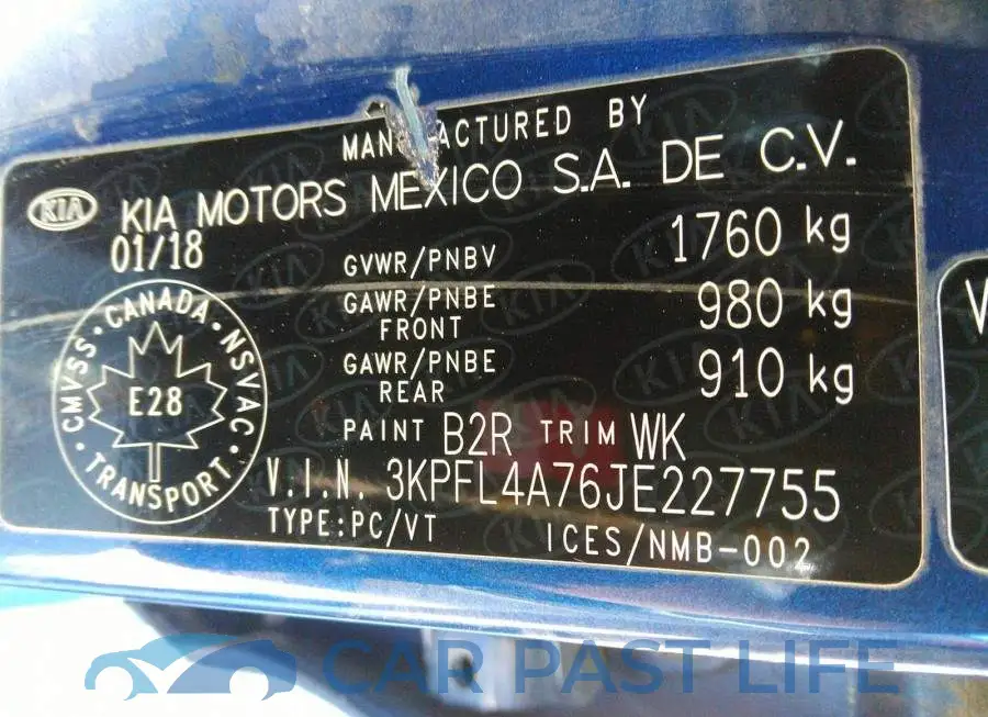 3KPFL4A76JE227755# 9