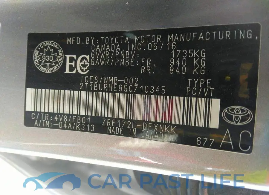 2T1BURHE8GC710345# 9