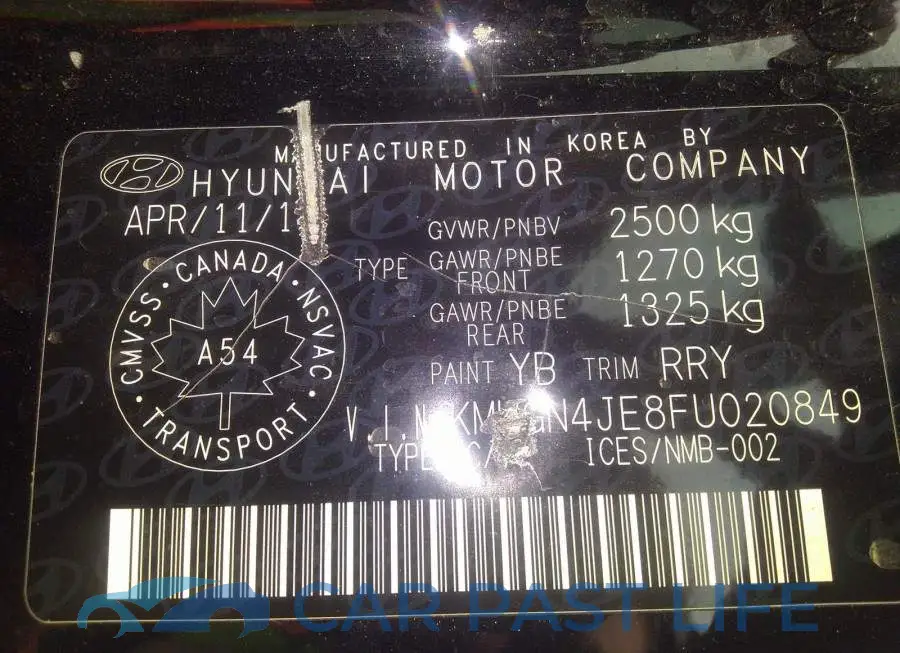 KMHGN4JE8FU020849# 9