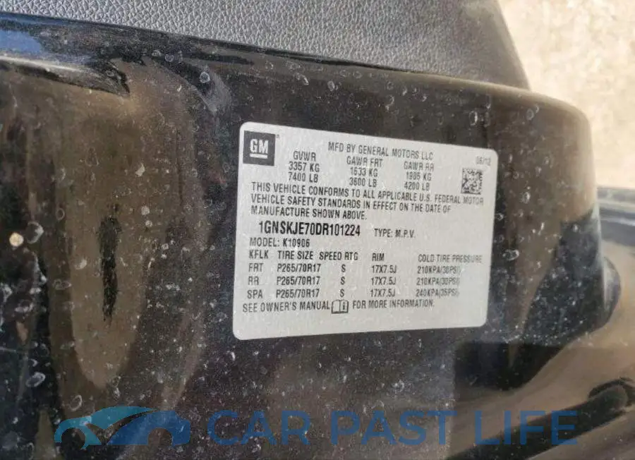 1GNSKJE70DR101224# 10