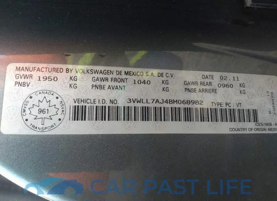 3VWLL7AJ4BM068982# 9