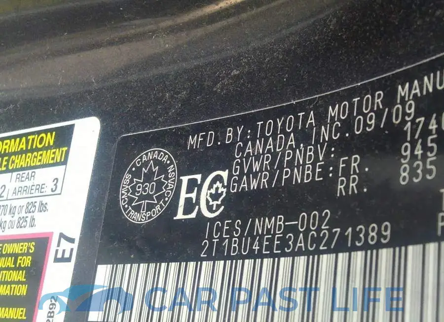 2T1BU4EE3AC271389# 9