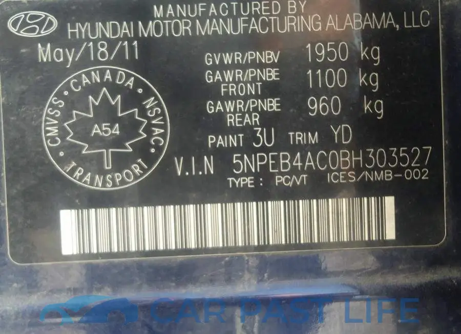 5NPEB4AC0BH303527# 9