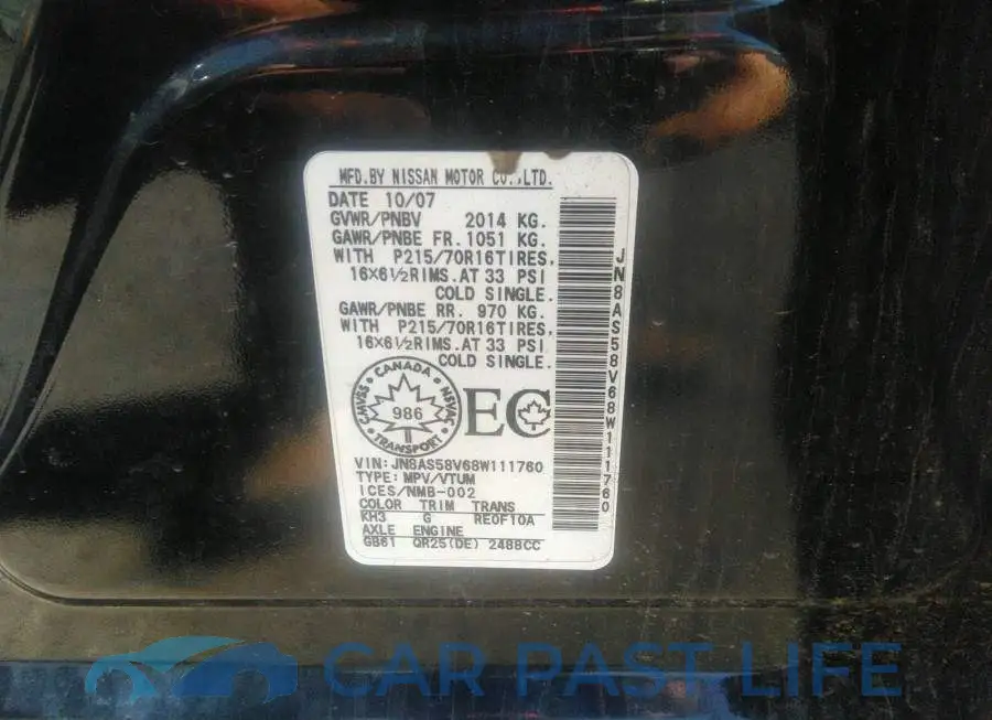 JN8AS58V68W111760# 9