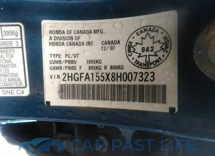 2HGFA155X8H007323# 9