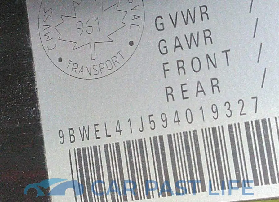 9BWEL41J594019327# 9