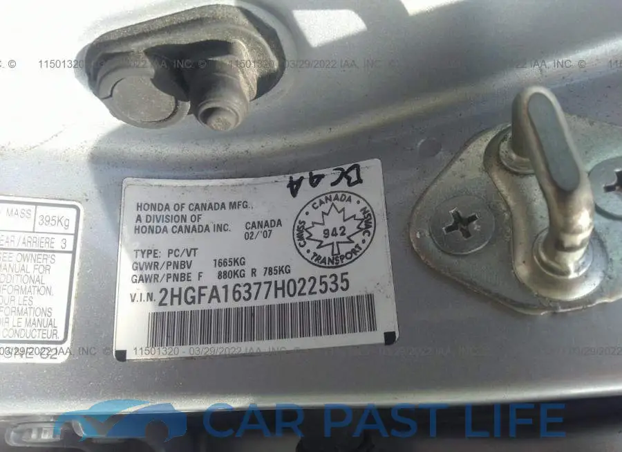 2HGFA16377H022535# 9