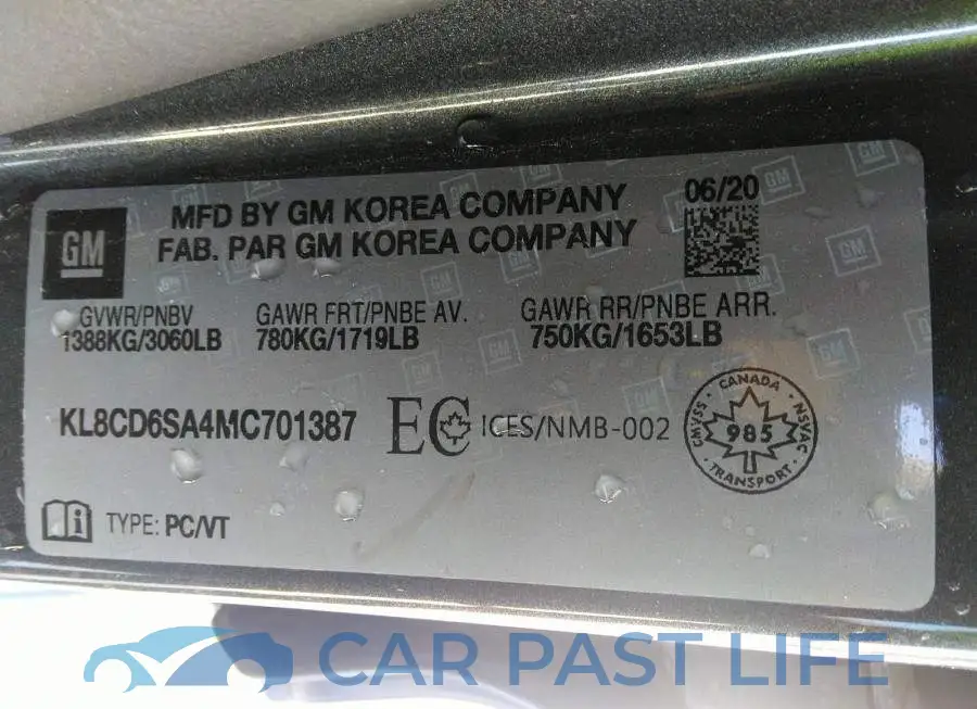 KL8CD6SA4MC701387# 9